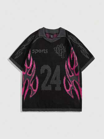 Prep Men's Jersey Sporty Knitted Sweater, Casual & Fashionable For Daily Wear