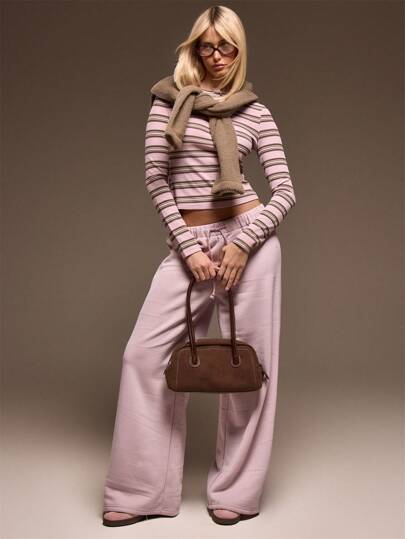 MUSERA 低腰抽绳阔腿慢跑裤，可爱度假风，周日机场最佳选择