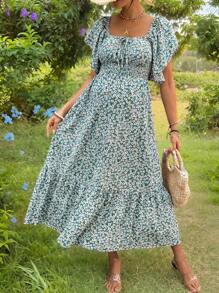 SHEIN Bohemian Ditsy Floral Maternity Dress