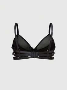 ROMWE Grunge Punk Áo ngực thể thao họa tiết da báo Dark Wild Punk cỡ lớn có gọng - màu đen - Xem 5