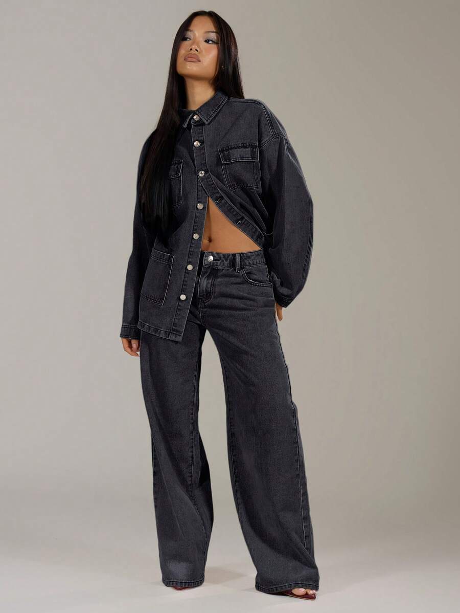 MUSERA 水洗牛仔低腰宽松牛仔裤，90年代Y2K春季街头休闲度假伊比沙岛音乐会音乐节锐舞派对西部风情秋冬纳什维尔办公室工作时尚