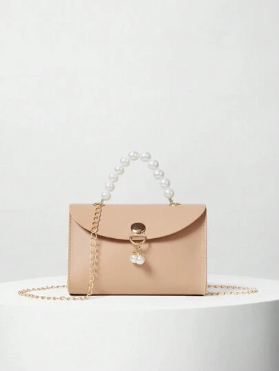 Women's Faux Pearl Decorated Tote Bag Crossbody Bag, Suitable For Everyday Outfits