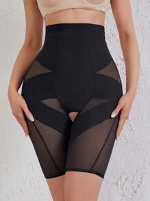 Leggings de cintura alta dividida, simples y cómodos, casuales y de moda para uso diario - Negro - Ver 3