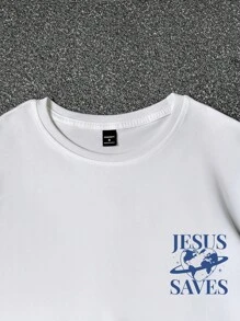 Claim Dot Jesus Saves Shirt 90s Aesthetic Christian Streetwear Shirt Faith Based Clothing Love Bible Verse T Shirts Y2K Planet Earth Graphic Tee - White - View 5