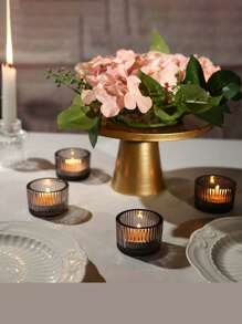 烛台套装 4/12/24/36，2'' X 1.4'' 小玻璃茶灯供奉蜡烛台（不包括蜡烛），非常适合婚礼桌面中心装饰和节日派对家居装饰、万圣节、幽灵、秋季、冬季、假日、节日、房间装饰、礼物 - 灰色 - 查看 5