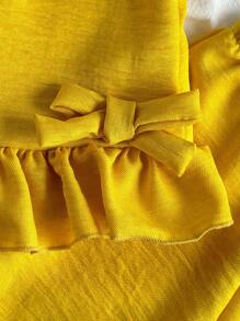 Vintaside Kids 2 件装女婴休闲可爱蝴蝶结无袖上衣和裤子套装