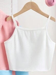 SHEIN Conjunto de 3 piezas de camisa informal y de moda para niñas con diseño de patchwork multicolor - Multicolor - Ver 3