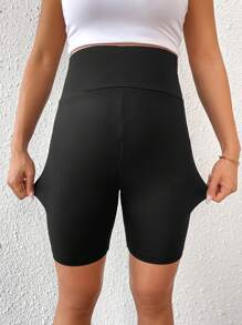 SHEIN Shorts pitillo ajustables de maternidad