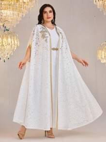 Al Najma Damen Große Größen Arabische Abaya, Einfach & Modisch für den täglichen Gebrauch, bescheidener Mantel