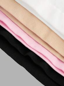 SHEIN Tween Girls' 2pcs Set Minimalist Padded Cami Tops, Soft & Skin-Friendly Adjustable Strap Racerback Camisole Bras - Multicolor - View 9