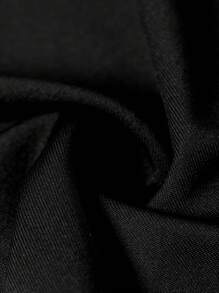 SHEIN EZwear Women's Patchwork Shirt Style Ruched Midi Dress