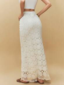 Poéselle 女士休闲简约日常A字裙 - 白色 - 查看 2