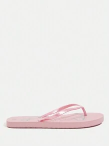 Grefit Women's Heart Shaped Minimalist Flip Flops, Casual Daily Home Slippers - Pink - View 2