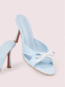 CUCCOO DOLLMOD صنادل نسائية ذات كعب عال مريحة وعصرية ذات أصابع مستديرة من جلد البوليوريثان اللون الوردي - أزرق فاتح اللون - مشاهدة 2