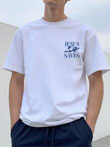 Claim Dot Jesus Saves Shirt 90s Aesthetic Christian Streetwear Shirt Faith Based Clothing Love Bible Verse T Shirts Y2K Planet Earth Graphic Tee - White - View 2