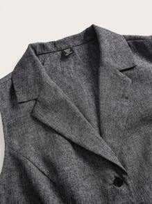 Vintamour 2 piezas Conjunto elegante vintage de mujer, chaleco ajustado y falda campana, conjunto de otoño/invierno para Día de Acción de Gracias, Año Nuevo