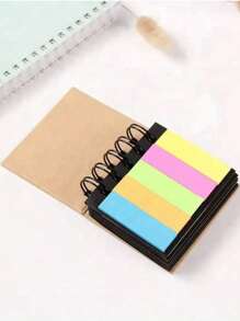 1book 5 Colors 250 Sheets Cowhide Paper Memo Pad Adhesive Notes Set, Combination Of Fluorescent Colors - Multicolor - View 7