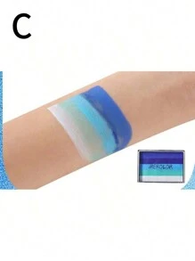 1 pieza Paleta de acuarela de 6 colores arco iris, kit de arte facial lavable para volver a la escuela - Multicolor - Ver 8