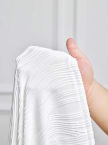 MaterniWear Maternity Work/Office Solid Color Textured Round Neck Fitted Tank Dress - White - View 7