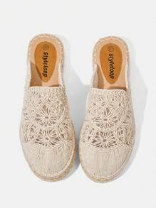 Styleloop Women's Flat Slip-On Shoes, Boho, Retro American, Bohemian, Western Style, Suitable For Vacation, Music Festival, Party - Beige - View 3