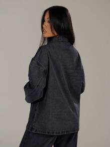 MUSERA Gewassen denim jas met zakken, lente 90's Y2k Streetwear Casual Western Concert Festival Vakantie