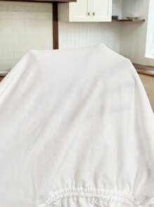 SHEIN 抽绳褶皱侧短款白色孕妇背心，夏季 - 白色 - 查看 7