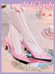 Dola Lovely Beaded Women's Black High Heel Pointed Toe Pumps Spring Break Easter - Pink - View 1