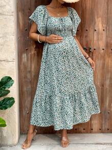 SHEIN Bohemian Ditsy Floral Maternity Dress
