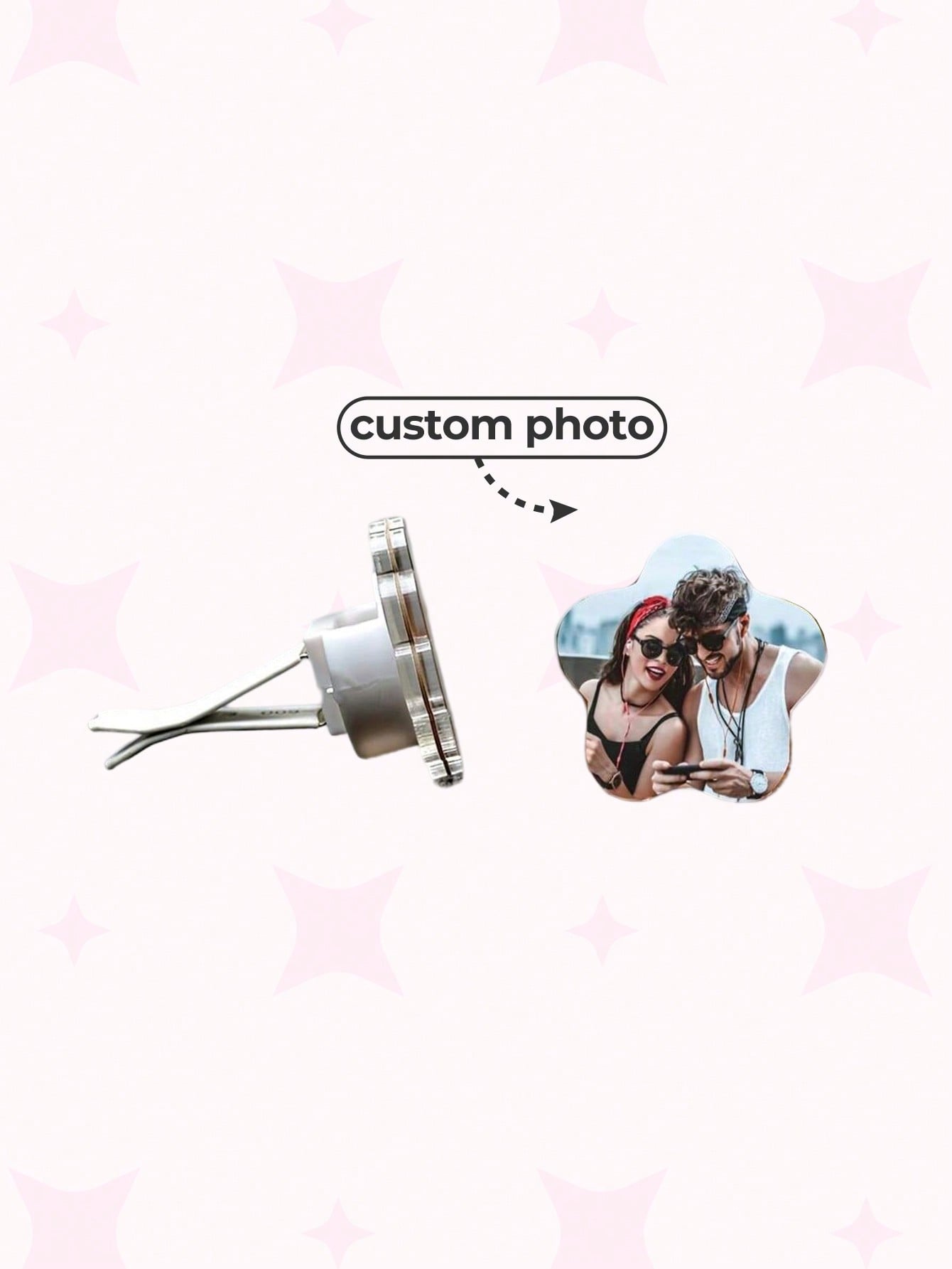 Car Air Conditioner Outlet Photo Customized Decoration, Personalized Car Decoration Ornaments, Custom Interior Decor, Female Car Supplies, Anniversary Wedding Graduation Durable, Stylish, Exquisite, Colorful, Modern, Unique, Ideal Gifts For Him, Her, Mom, Dad, Friends, Tea Room, Home, Garden, Office, Valentine's, Mother's, Father's Day, Birthday, Housewarming.