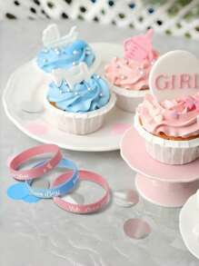 12/20/30 件随机颜色性别揭示手链硅胶腕带和淋浴派对性别揭示派对用品情人节 - 彩色 - 查看 3