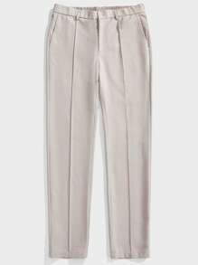 Manfinity VCAY Men's Woven Casual Loose Solid Color Elastic Waist Suit Pants - White - View 2