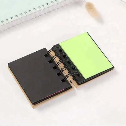 1book 5 Colors 250 Sheets Cowhide Paper Memo Pad Adhesive Notes Set, Combination Of Fluorescent Colors