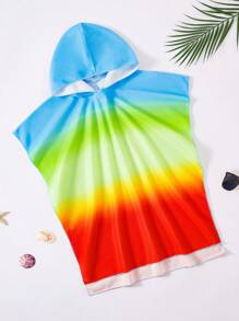 SHEIN 1 szt. Młodzi chłopcy/dziewczęta swobodny, zabawny, uroczy, tęczowy, ombre, nadruk, narzutka na strój kąpielowy, odpowiedni na wycieczki, wakacje, pływanie, gorące źródła, plażę, surfing, wiosnę/lato