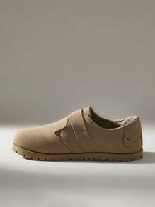 Solecia Women Simple Solid Color Metal Decor Flat Loafers, Casual For Daily Wear Spring Shoes Spring Break Easter - Khaki - View 4