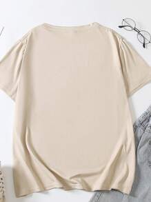 Flirla Raccoon T-Shirt - Funny Vintage Raccoon Tee - Raccoon Astronaut T-Shirt - Retro Pattern Shirt - Raccoon Print T-Shirt For Women Graphic Tees Women Tops - Khaki - View 2