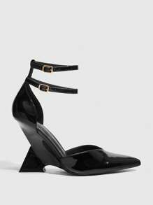 CUCCOO SZL Sharp Pointed Unique Heel Women's High Heel Pumps, Street Style, Sexy Date Night Or Party Outfit For And Vibe And Spring Shoes Spring Break Easter Prom Heels - Black - View 6