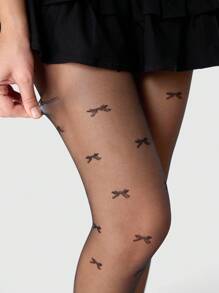 ROMWE Kawaii Bow Design Women Tights/Pantyhose/Leggings/Skinny Pants