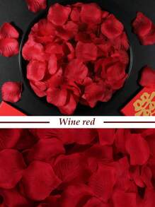 100/400/1000pcs Faux Flower Petals, Soft Texture For Holiday Celebration Party, Surprise Party Decoration, Romantic Wedding Aisle, Proposal Scene Decor, Valentine Day, Gift - Multicolor - View 6