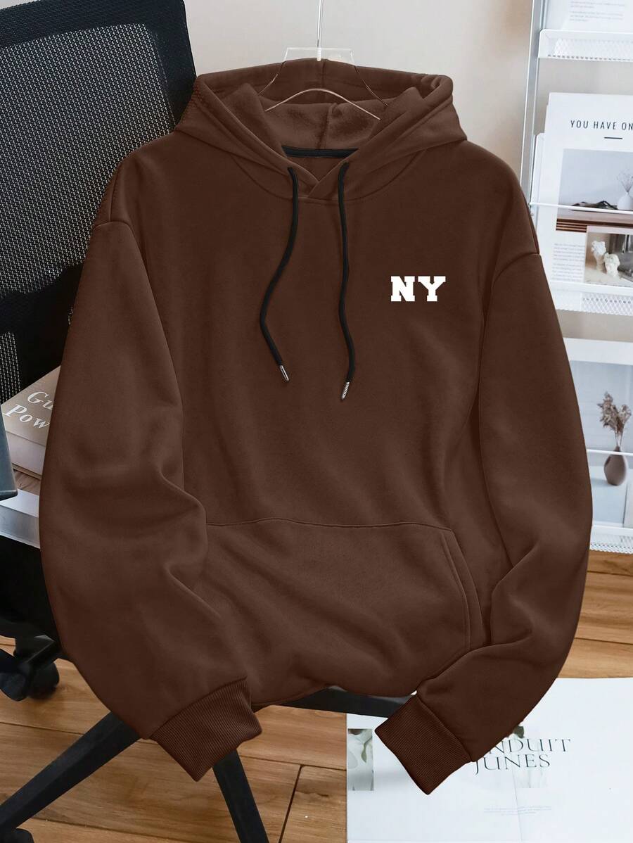 Claim Dot Manfinity 男士休闲向日葵和字母印花连帽衫运动衫，秋季，男士街头潮流向日葵印花图案连帽衫，黑色连帽衫，男友礼物