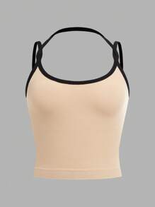 SHEIN Tween Girls' 2pcs Set Minimalist Padded Cami Tops, Soft & Skin-Friendly Adjustable Strap Racerback Camisole Bras - Multicolor - View 11