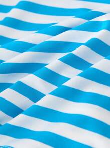 SHEIN 3 Packs Young Boys Buy Two Get One Free Boys' Leisure College Japanese And Korean Street Fashion Versatile Breathable Comfortable Striped Net Color Short Sleeved T-Shirt Multi Piece Set