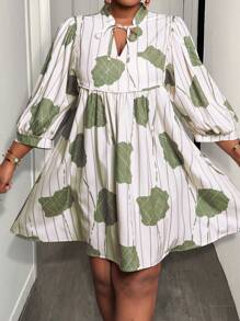 Slaydiva Vestido elegante de vacaciones ligero talla grande - Adecuado para vacaciones y viajes