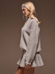 MUSERA Relaxed Fit Crew Neck Fluffy Knit Long Sleeve Jumper Spring Summer Cute Casual Y2k 90's Brunch