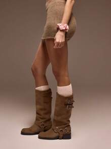 MUSERA 低腰蓬松针织修身迷你裙，春夏可爱休闲 Y2k 90 年代早午餐