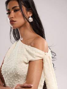 SHEIN BAE Women's Elegant Solid Color Asymmetric Collar Blouse Summer Outfits For Women Summer Summer Tops Vacation Outfits Woman Spring Outfits For Women Tube Top Beach Outfits For Woman Tops Women Crop Tops Beach Western Wear Women Vacation Outfits Women Going Out Tops Off The Shoulder Top Western Women Tops Summer Tops Women - White - View 6