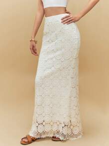 Poéselle 女士休闲简约日常A字裙 - 白色 - 查看 5