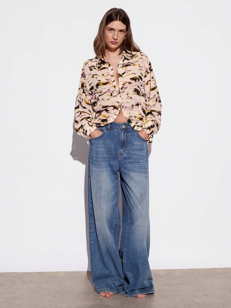 SHEIN Maija Blouse femme élégante et moderne à imprimé floral multicolore, convient pour le quotidien décontracté au printemps/été, les vacances romantiques, les sorties, les mariages, les rendez-vous charmants, la Saint-Valentin