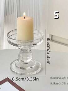 Một bộ chân nến thủy tinh cột La Mã cổ điển kiểu Pháp B&B trang trí phòng nến mềm mại sáng tạo đồ nội thất gia đình Halloween, ma quái, mùa thu, lễ hội, ngày lễ, mùa đông, ngày lễ, lễ hội, quà tặng - Trong sáng - Xem 2