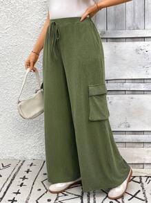 SHEIN LUNE Quần ống rộng màu trơn thường ngày cỡ lớn, Ngày lễ Thánh Patrick, Ngày lễ Thánh Patrick, Ngày lễ Thánh Patrick, Ngày lễ Thánh Patrick, Ngày lễ Thánh Patrick, Trang trí ngày lễ màu xanh lá cây, Mùa hè dành cho phụ nữ, Ngày lễ Thánh Patrick Mùa hè Boho Old Money Mùa hè dành cho phụ nữ Kỳ nghỉ xuân Lễ hội Rave Kỳ nghỉ xuân - Màu xanh Bạc hà - Xem 1