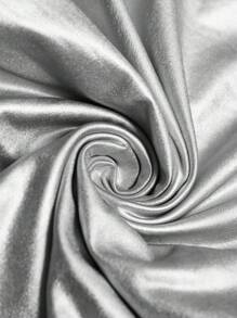 SHEIN LUNE 休闲女式金属涂层修身派对短款上衣